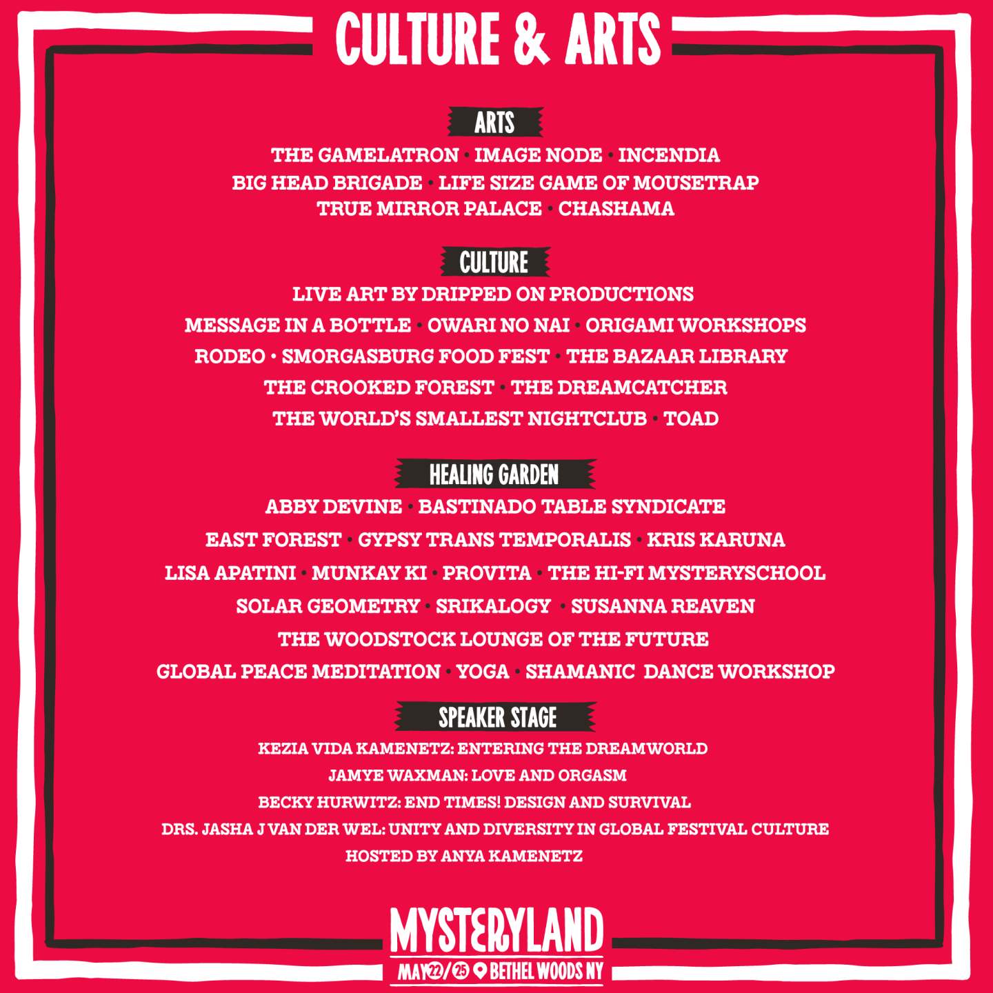 Arts and Culture Lineup